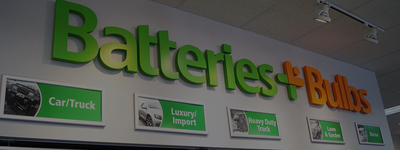 Batteries bulbs store